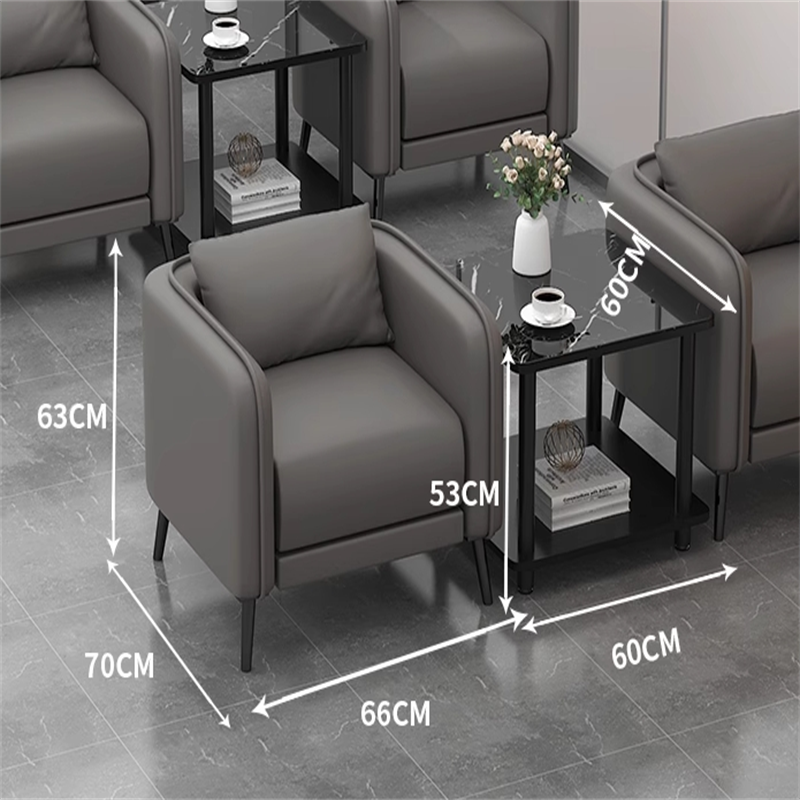 领荣会客单人沙发会议室接待室会议沙发皮艺商务办公沙发茶几组合套装