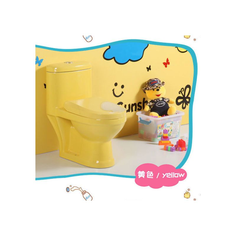 幼儿园彩色坐便器儿童陶瓷马桶小孩小号坐便小朋友大便池工程