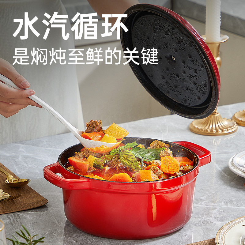 炊大皇传家40铸铁珐琅汤锅22cm JDH22-1.高清大图