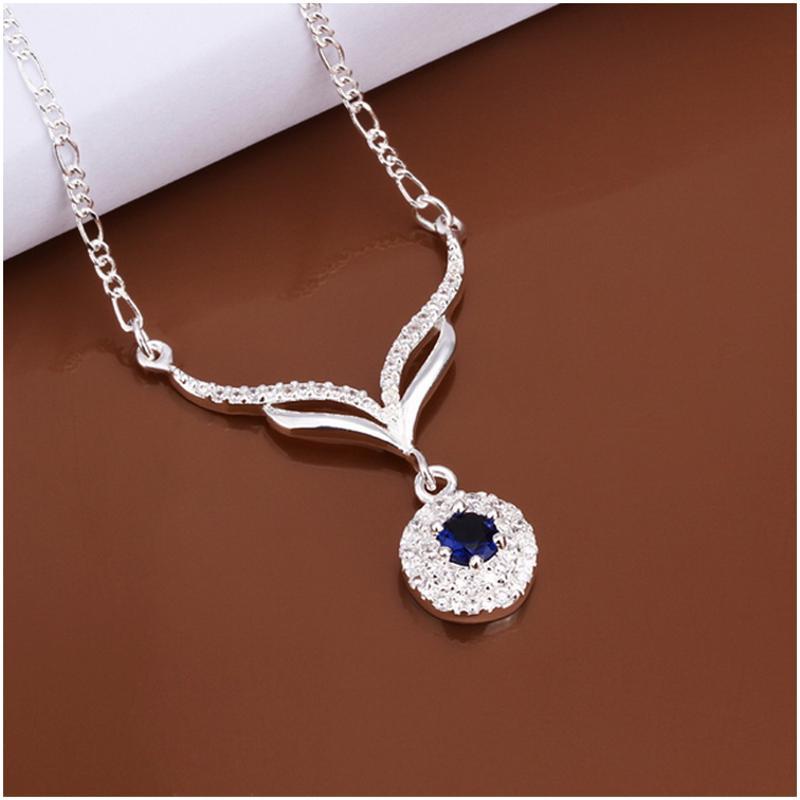 N498 Women Silver Necklace 镀925纯银女项链日韩版锁骨链潮人送女朋友七夕情人节礼物