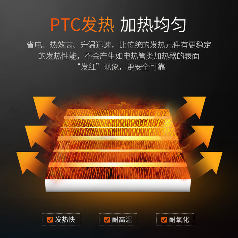 长虹(CHANGHONG)暖风机香槟金色台式摇头1500瓦电暖气迷你小型办公室取暖器CDN-RN12PT