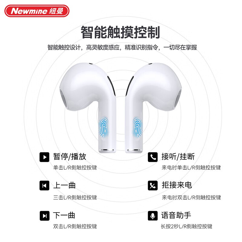 纽曼(Newmine) H73升级款三代真无线双蓝牙耳机高清大图