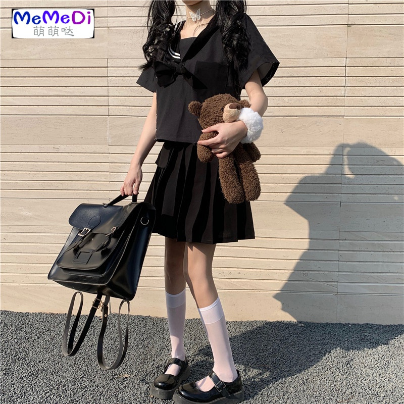 夏季系可粉色jk套装服裙少女学风女软妹两件套学生百褶裙