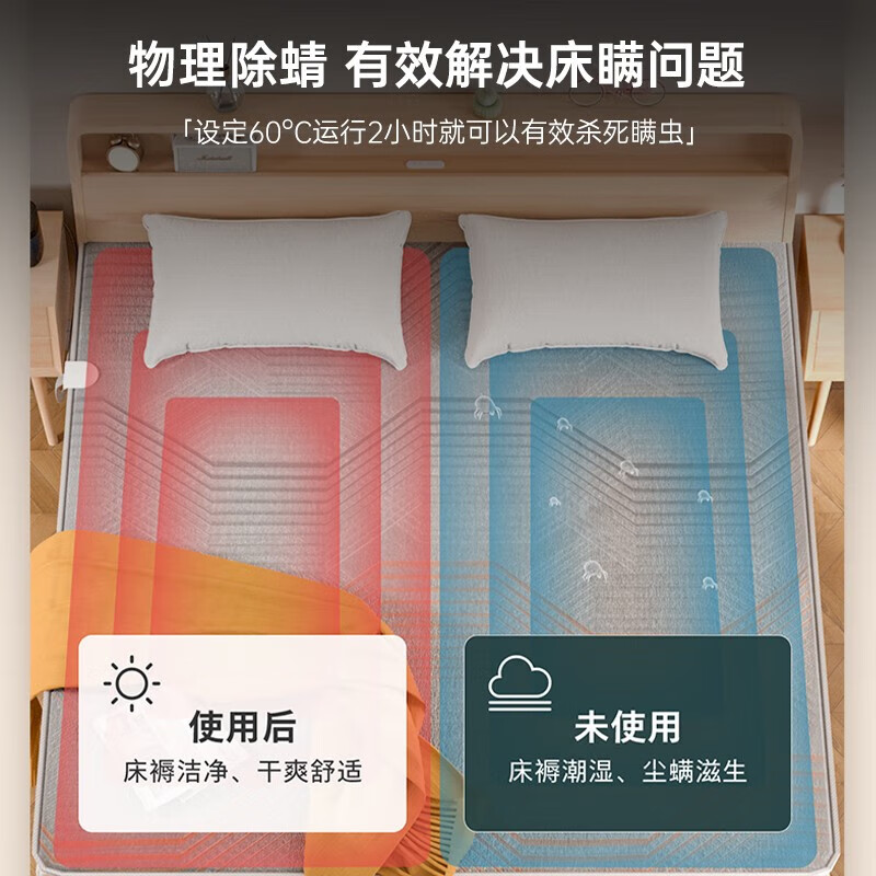 飞利浦(PHILIPS)水暖毯家用单双人加热智能定时除螨祛湿四季可用水电分离暖床高清大图