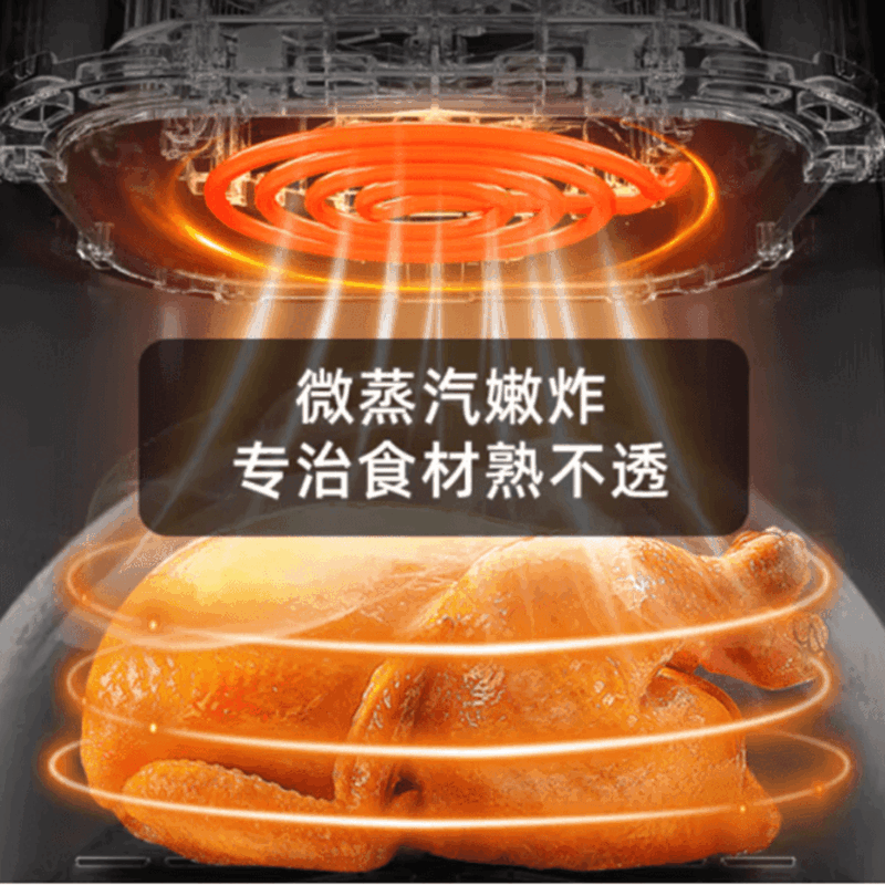 小浣熊空气炸锅家用全自动大容量新款智能烤箱低脂多功能无油薯条 ZNKS-1可视空气炸锅 1L高清大图