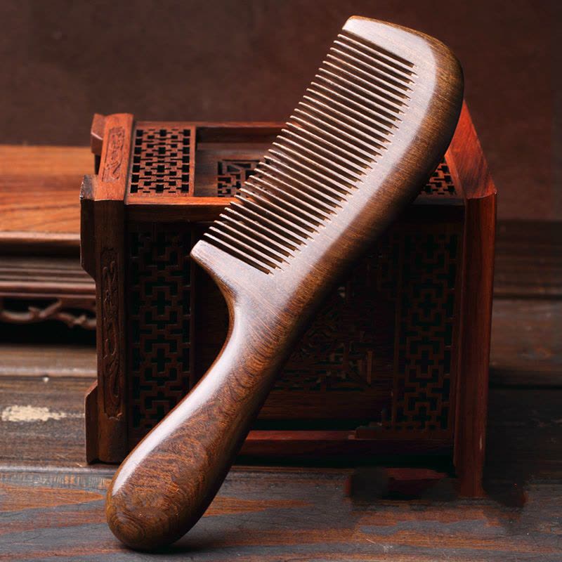 黑檀木梳子女家用防静电脱发木头梳子男大宽齿卷发梳子木梳梳图片