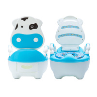 儿童坐便器宝宝小马桶婴幼儿抽屉式座便器 粉色奶牛软垫+刷子