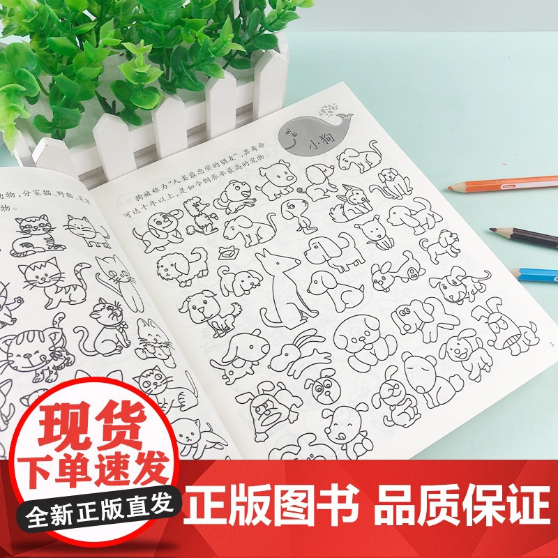 儿童简笔画10000例一本全幼儿思维专注力训练宝宝画画书启蒙0-3-4-6岁学画画入门涂色书高清大图