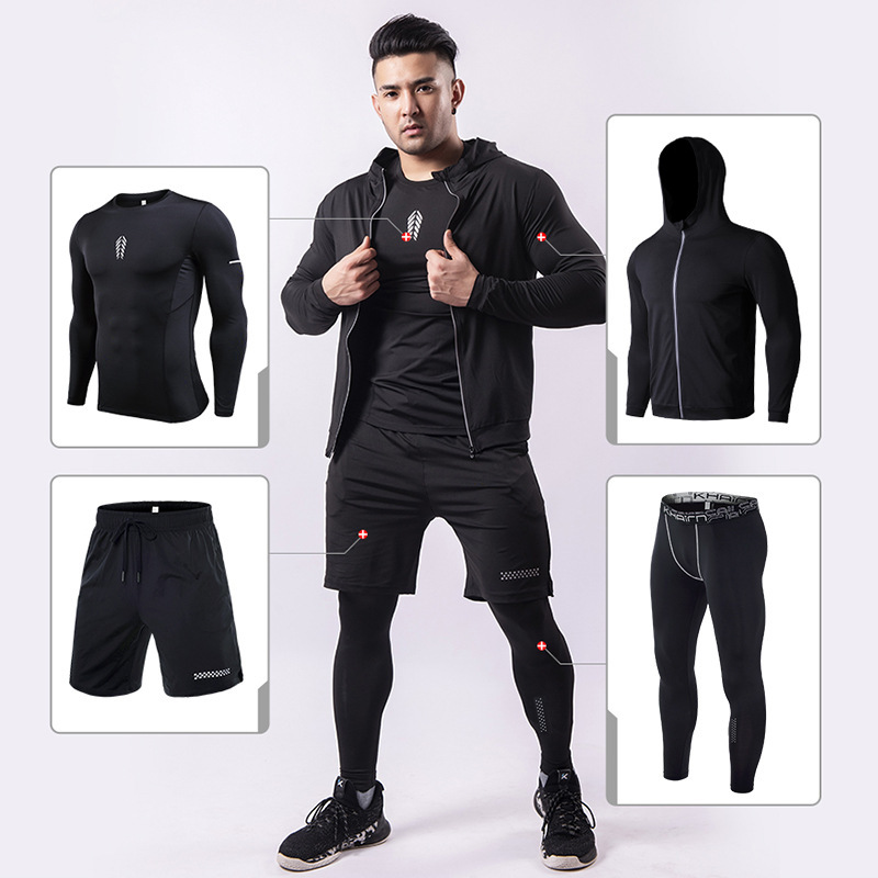 champion捍卫冠军健身服男士运动套装秋冬速干pro紧身衣户外篮球训练