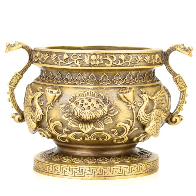 美帮汇香炉家用室内香插供佛 如意爷香炉插香 青铜色铜香炉高清大图