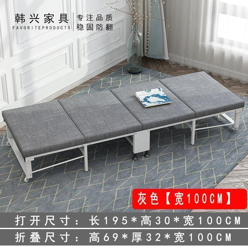 森美人折叠床单人家用成人海绵木板陪护办公室午睡午休床便携简易四折床 四折升级加固【100宽】睿智灰