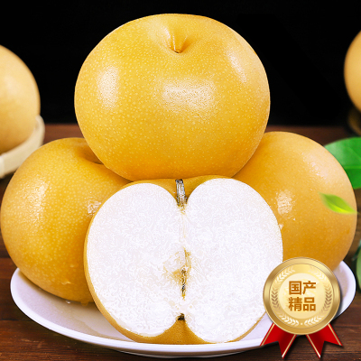 【熊猫鸟】精品圆黄梨 新鲜水果 松脆多汁 净重3斤装 单果250g以上