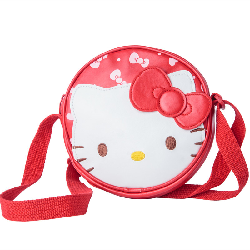 凯蒂猫hellokitty儿童小包圆包时尚可爱包斜挎包kt圆饼形单肩包bpu圆