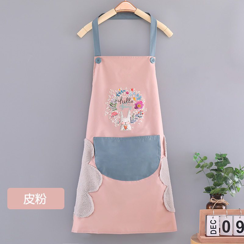 围裙家用厨房防水防油女夏季薄款工作服卡通可爱日系韩版做饭围腰