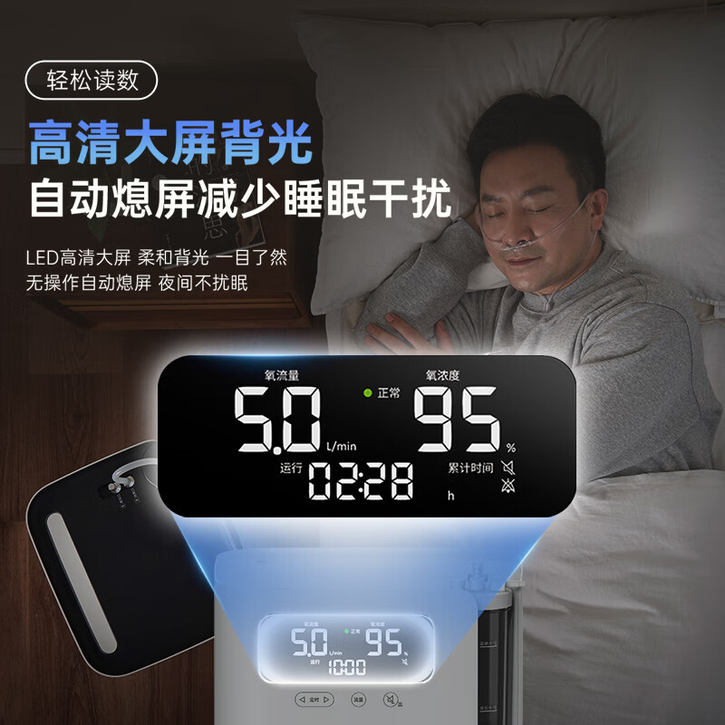 欧姆龙制氧机医用5L升老人孕妇家用吸氧机雾化便携氧气机Y-5101W