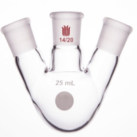 欣维尔 斜三口球瓶,厚壁高强度,中间磨口:14/20,侧磨口:14/20,50ml F431150