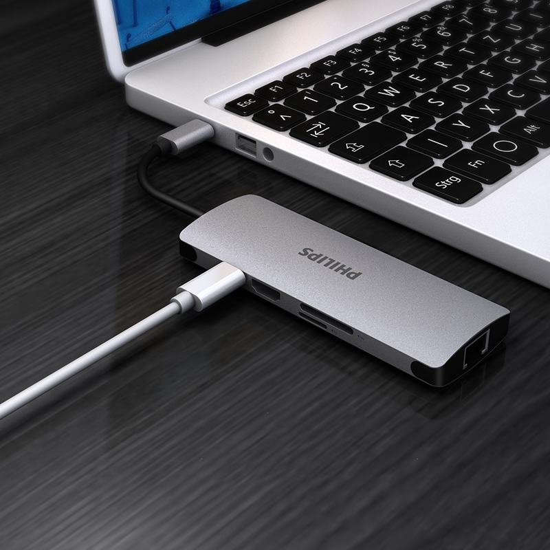 飞利浦type-c拓展坞电脑转换器 转接头笔记本扩展macbook pro苹果配件air投影仪转换器HDMI