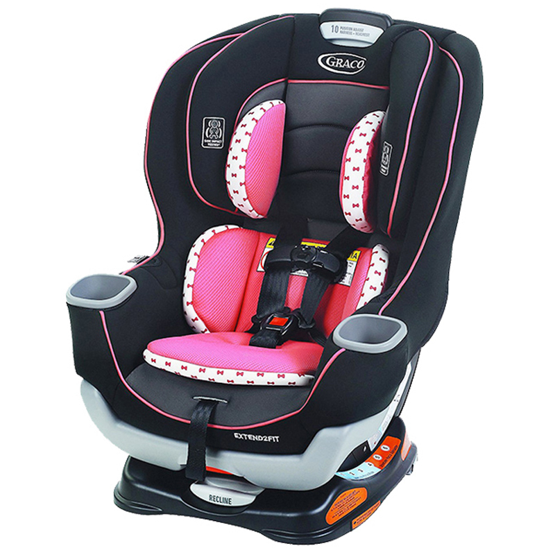[美国断货王]graco/葛莱 儿童汽车安全座椅 0-7岁Extend2Fit 粉色双向安装 坐躺调节式 LATCH接口