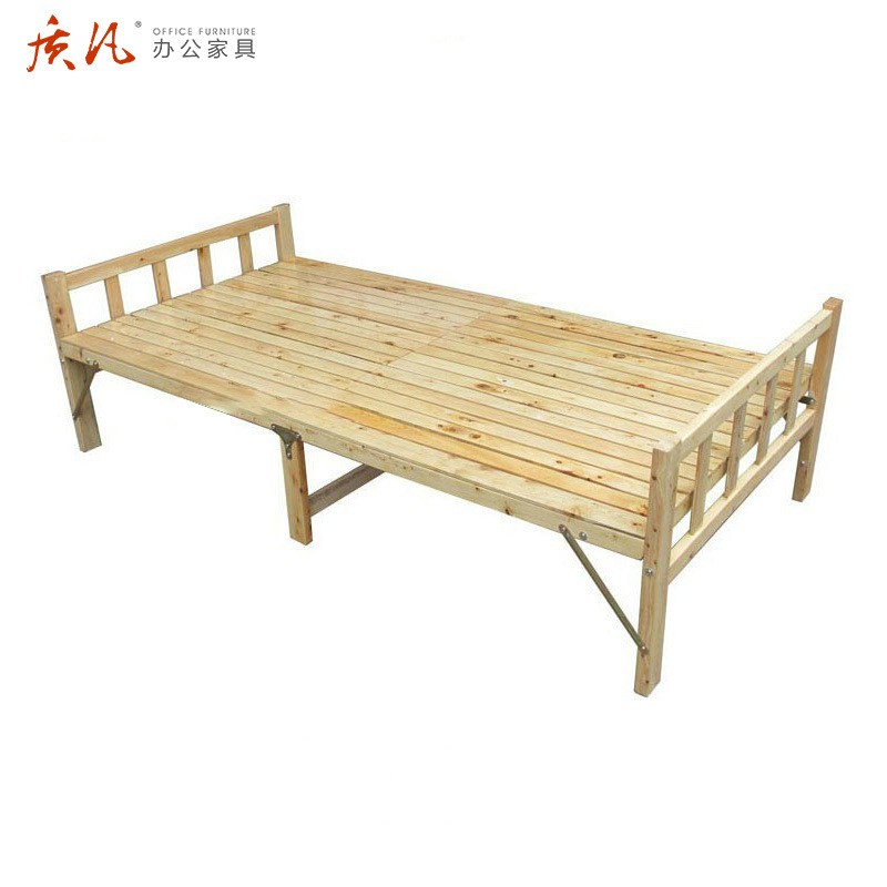 质凡全实木折叠床家用原木午休床双人1.2米出租房简易床1米单人