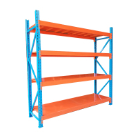 臻远 ZY4121565 重型货架置物架四层主架 蓝+橘红 2500*600*2000mm 300kg