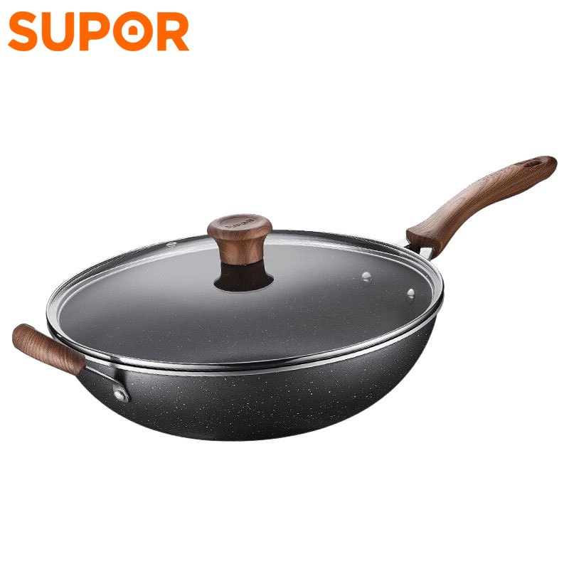 苏泊尔(SUPOR)麦饭石色炒锅家用炒锅不粘易清洁 EC32SP01