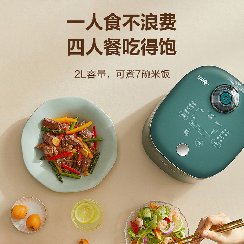 苏泊尔(SUPOR)电饭煲2L迷你家用智能预约小型便携1-3人23分钟快速柴火饭锅SF20FC747 2L容量