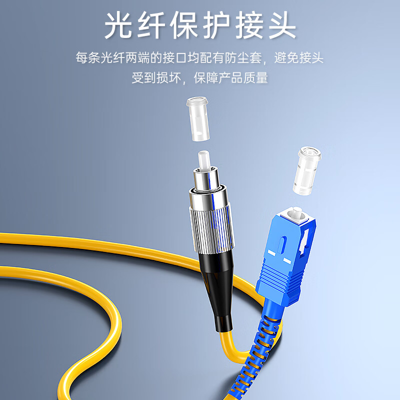 创德 光端机收发器室内家用 机柜机房综合布线工程 光纤跳线单模单芯3米,LC-SC高清大图