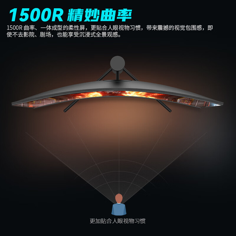泰坦军团 34英寸电竞带鱼屏 144Hz高刷 WQHD广色域 HDR400 1500R曲面屏 21:9 旋转升降 电脑准4K显示器C34CHR
