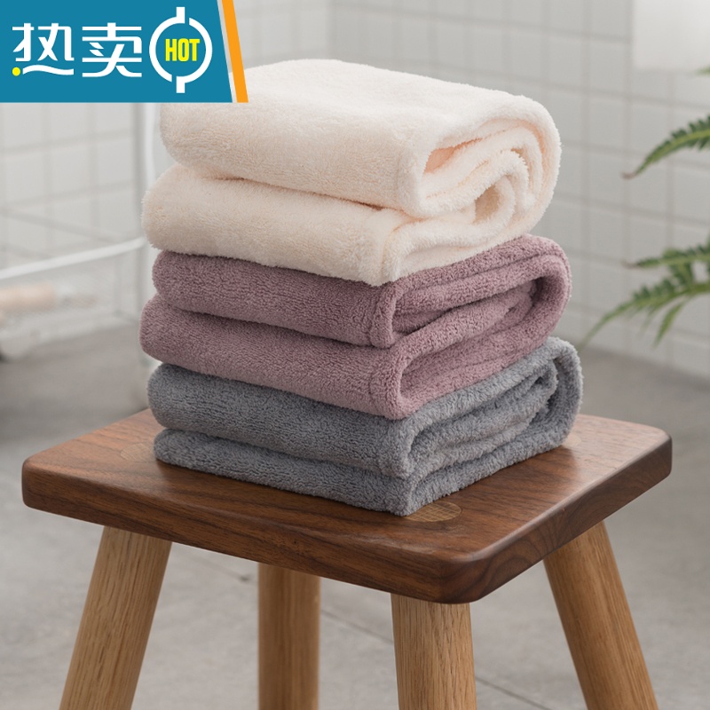 敬平两条 干发帽女吸水速干可爱韩国浴帽包头巾加厚擦头发沐浴帽 樱花粉+浅紫色高清大图