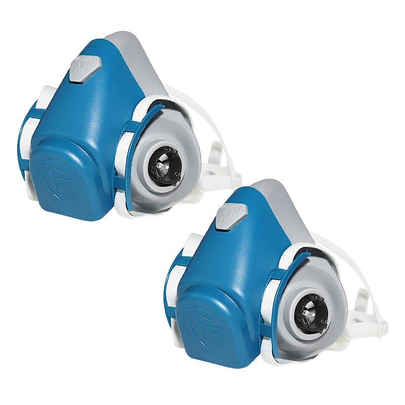 海固haigu自吸过滤式防毒面具半面罩hg600天蓝白硅胶单只装不含过滤件