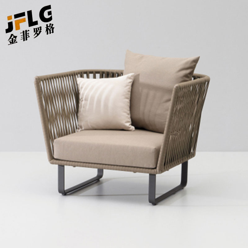 金菲罗格户外沙发庭院休闲藤编沙发 单人位