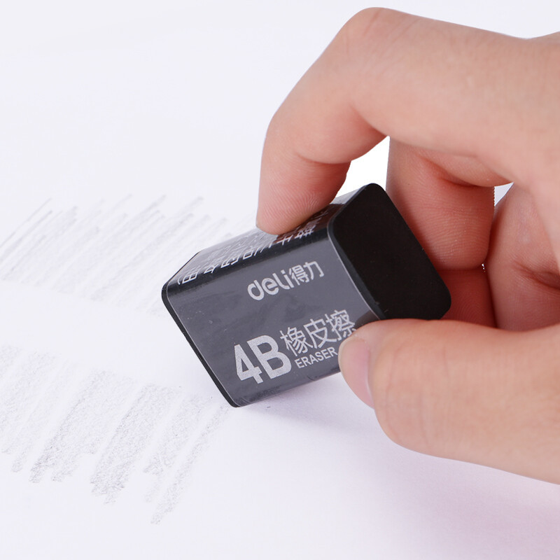 得力7546橡皮擦(黑)30块/盒高清大图