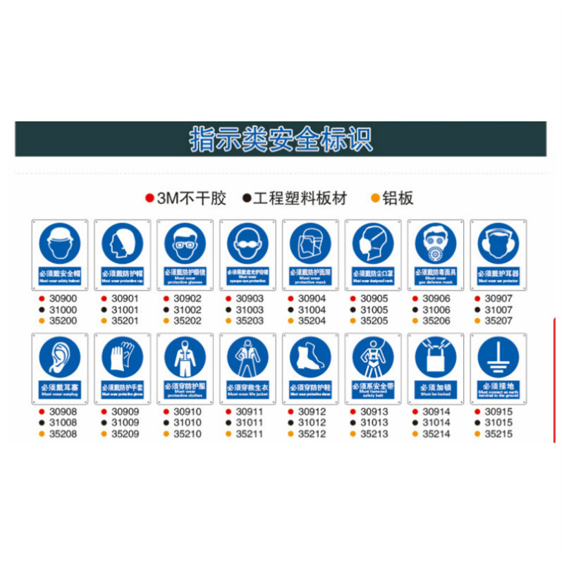 安赛瑞 SAFEWARE S5527B中英文标识 必须戴防护眼镜,250x315mm,乙烯材质