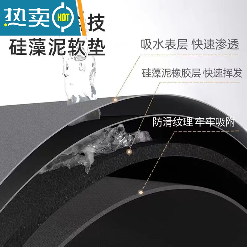 敬平拥挤小熊浴室软硅藻泥吸水地垫卫生间门口吸水脚垫厕所防滑速干垫防滑垫高清大图
