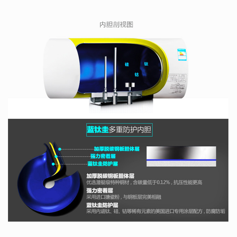 Whirlpool/惠而浦电热水器ESH-60ES 60升 3000W轻触电子式 速热节能 家用热水器 洗澡 沐浴