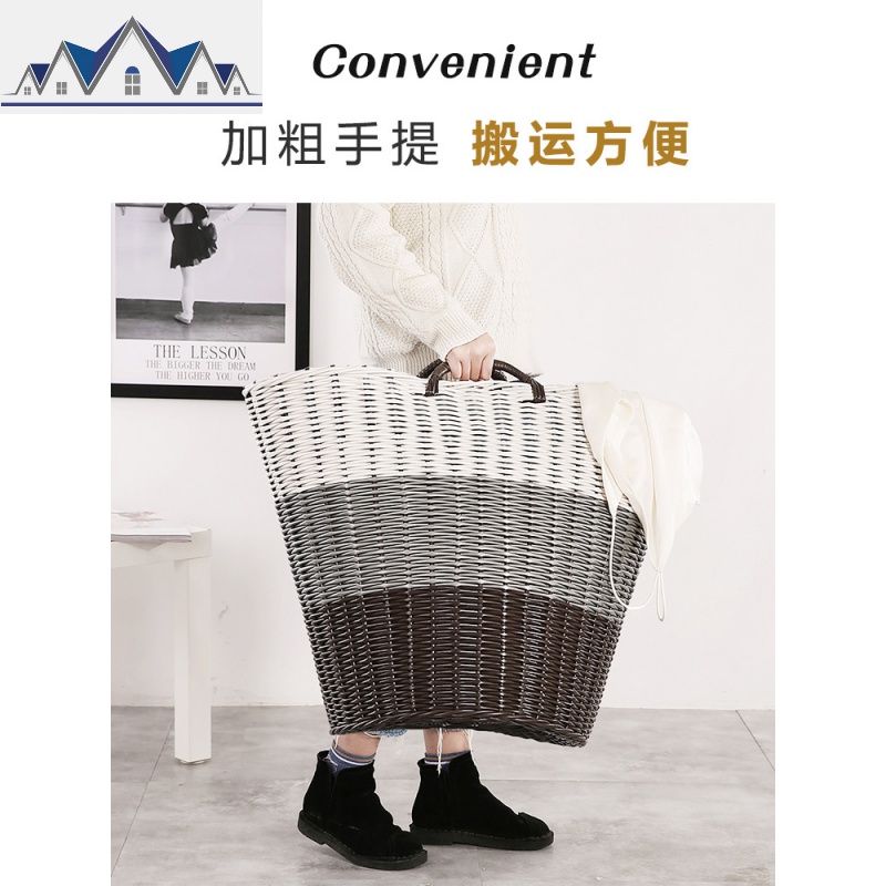 北欧脏衣篮脏衣服收纳筐衣物家用洗衣篓子玩具桶宿舍大号塑料 三维工匠收纳篮高清大图