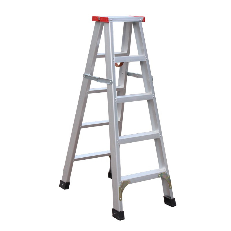 工程用加厚铝合金踏板梯子双侧人字梯家用折叠梯子便携阁楼登高梯三维