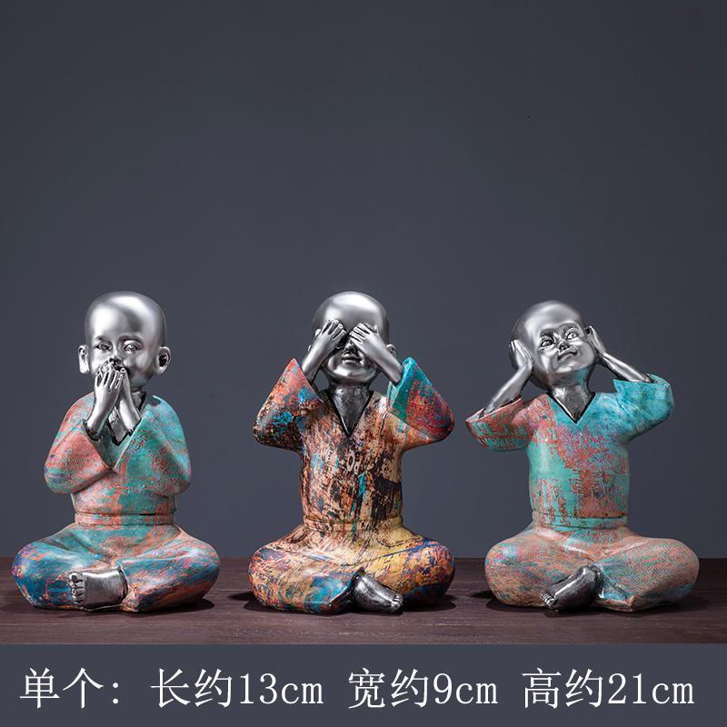 美帮汇三不和尚艺术品 家居家装饰品办公室客厅电视柜酒柜酒架房间摆件高清大图