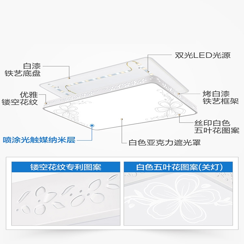 led吸顶灯长方形大灯客厅灯卧室灯具简约现代大气家用超薄大厅灯