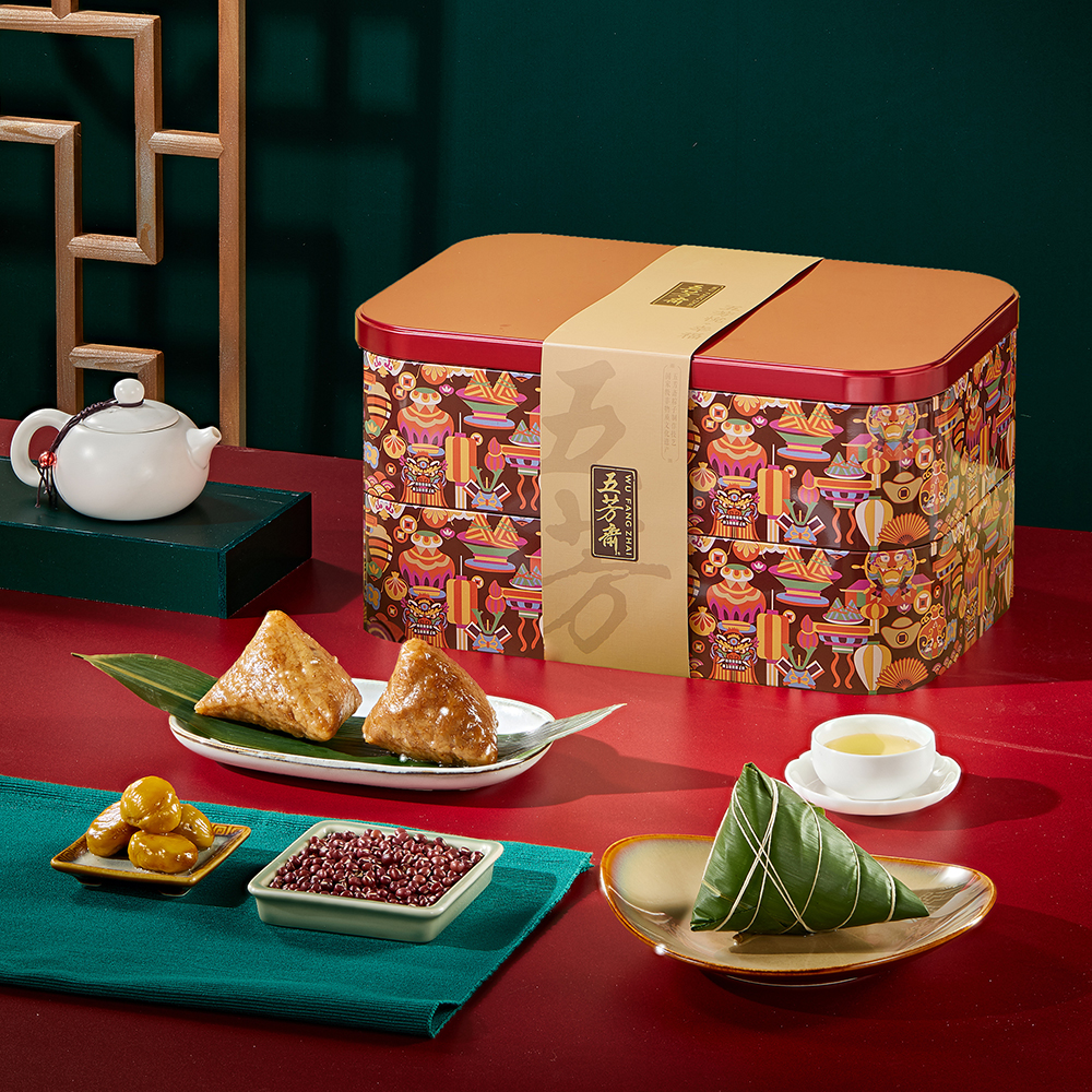 五芳斋 粽子礼盒 端午节送礼嘉兴特产 18粽子18口味大礼包 五芳悦幸福