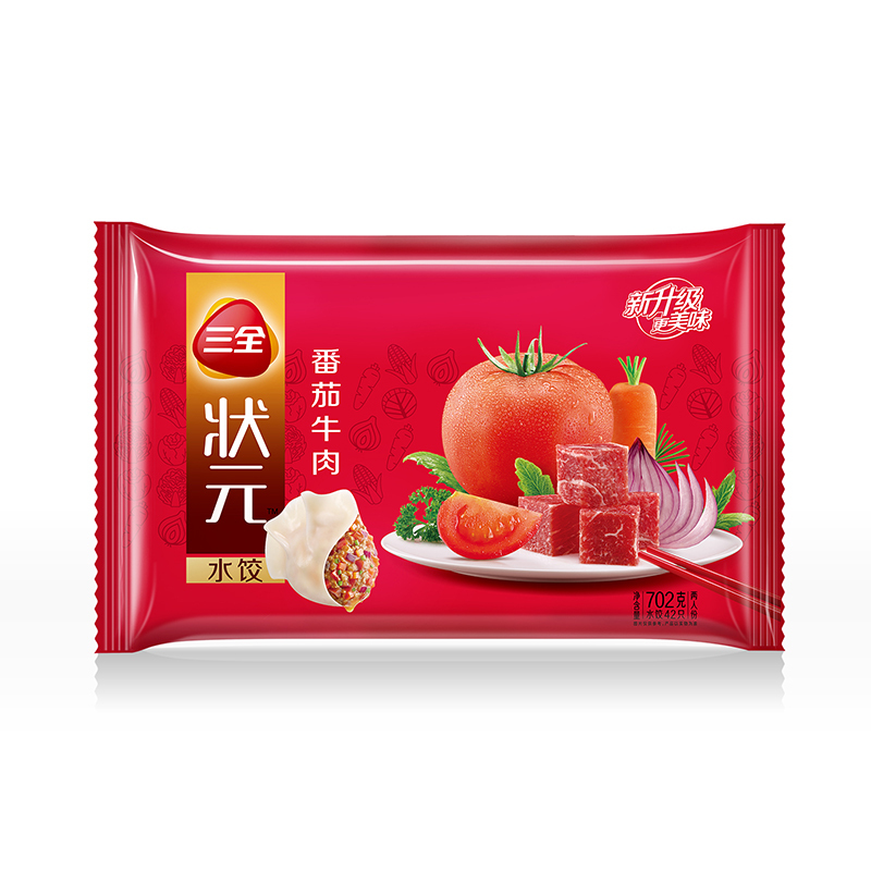 [苏宁生鲜]状元水饺番茄牛肉702g