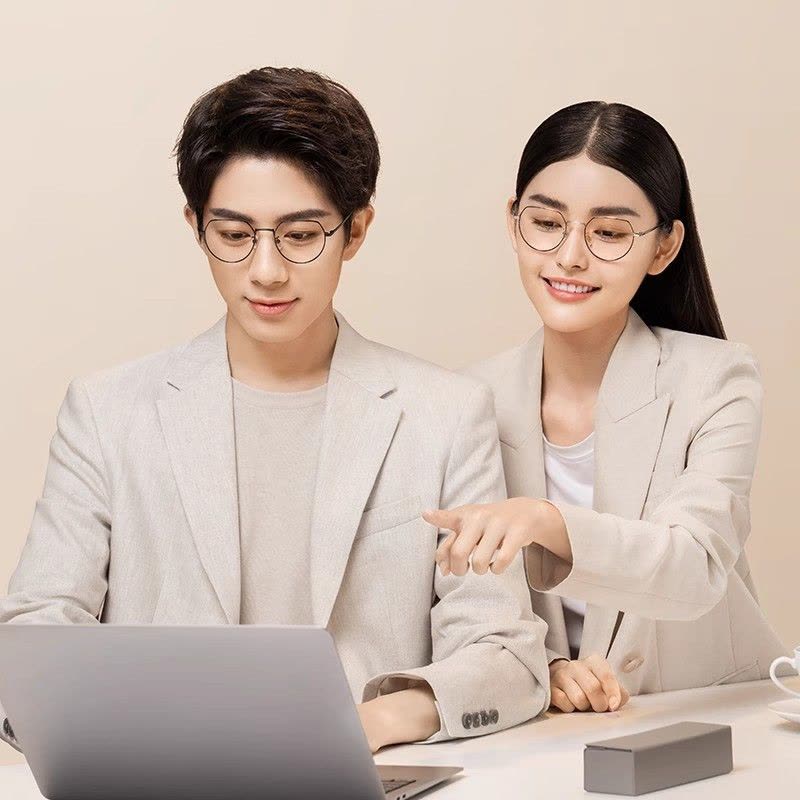 小米 米家防蓝光眼镜钛轻盈多边形 男女同款无度数 黑色图片