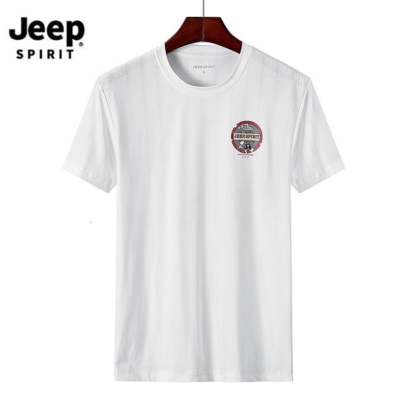 JEEP SPIRIT吉普男士速干圆领短袖T恤户外青年运动半袖打底衫透气简约套头衫男T恤