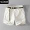 HLCOMAN夏季工装男短裤宽松休闲裤帅气青年潮流百搭白色五分裤子