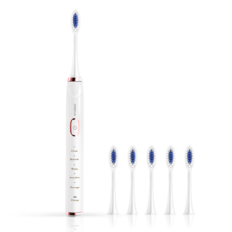HYUNDAI现代充电式声波电动牙刷成人X700(配6个刷头)深层清洁便携旅行款高清大图