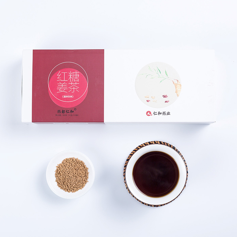 药都仁和 红糖姜茶大姨妈茶姜糖月经红糖速溶姜母茶老姜汤生姜水姜汁 保健茶饮 三盒/90袋*10g 三盒装900g
