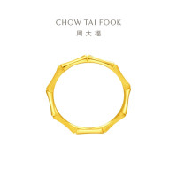 周大福珠宝首饰竹节高升足金黄金戒指计价(工费120元)EOF193送礼D