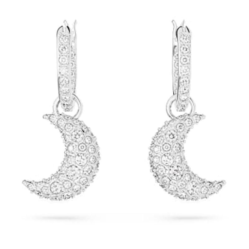 施华洛世奇(SWAROVSKI)迷你月牙水晶 hoops 耳钉女款时尚潮流镶嵌