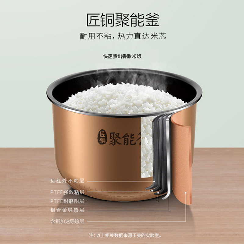 美的电饭煲家用5L大容量智能预约煮饭锅全自动3-4-6人