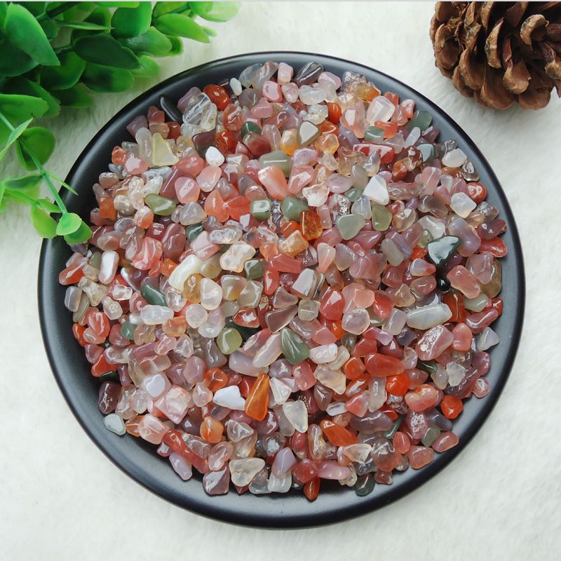 原石天然清仓鹅卵石头花盆鱼缸造景装饰彩石头彩色石子05厘米碎玛瑙1